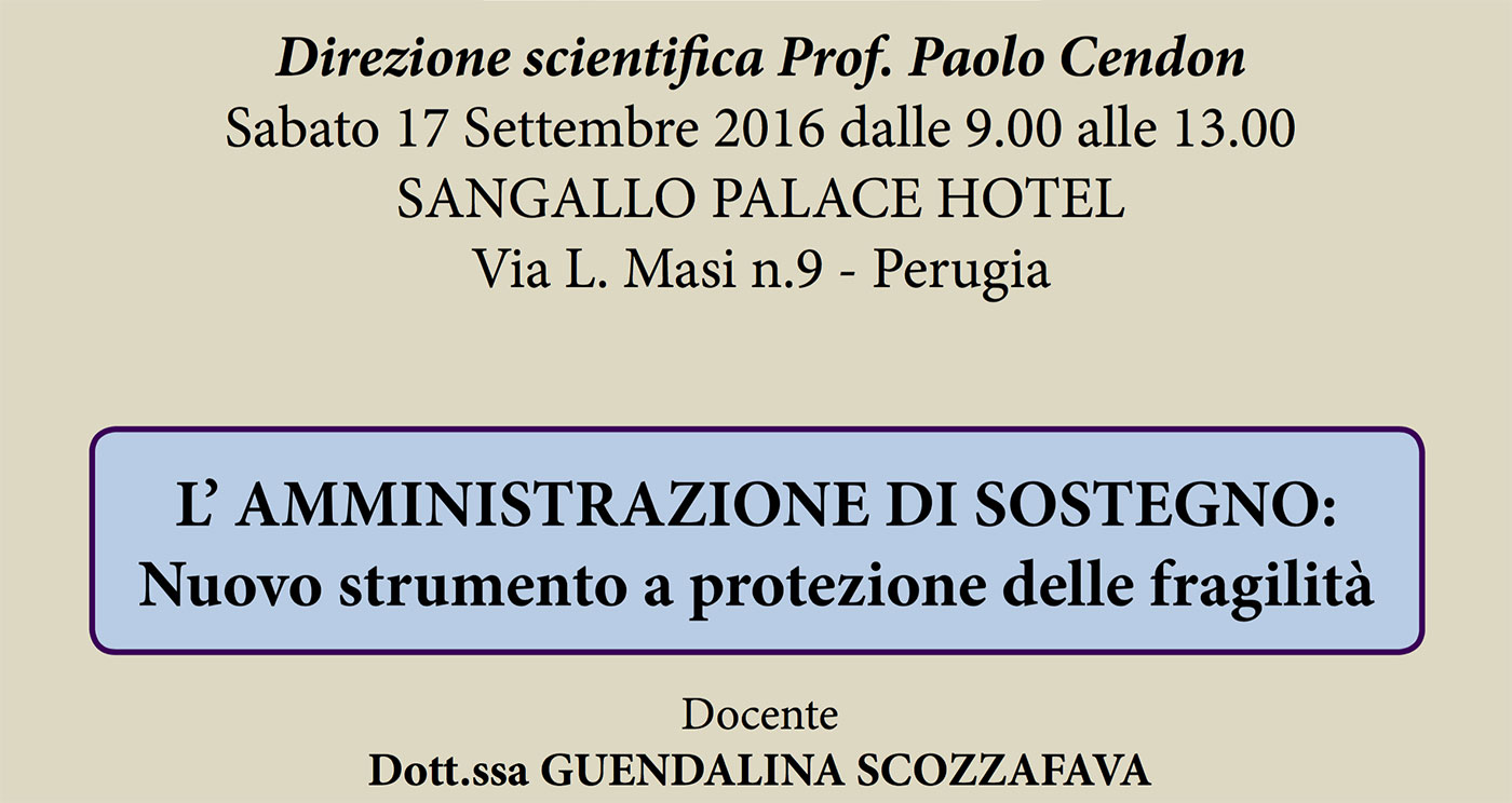 Corso di formazione in amministrazione di sostegno