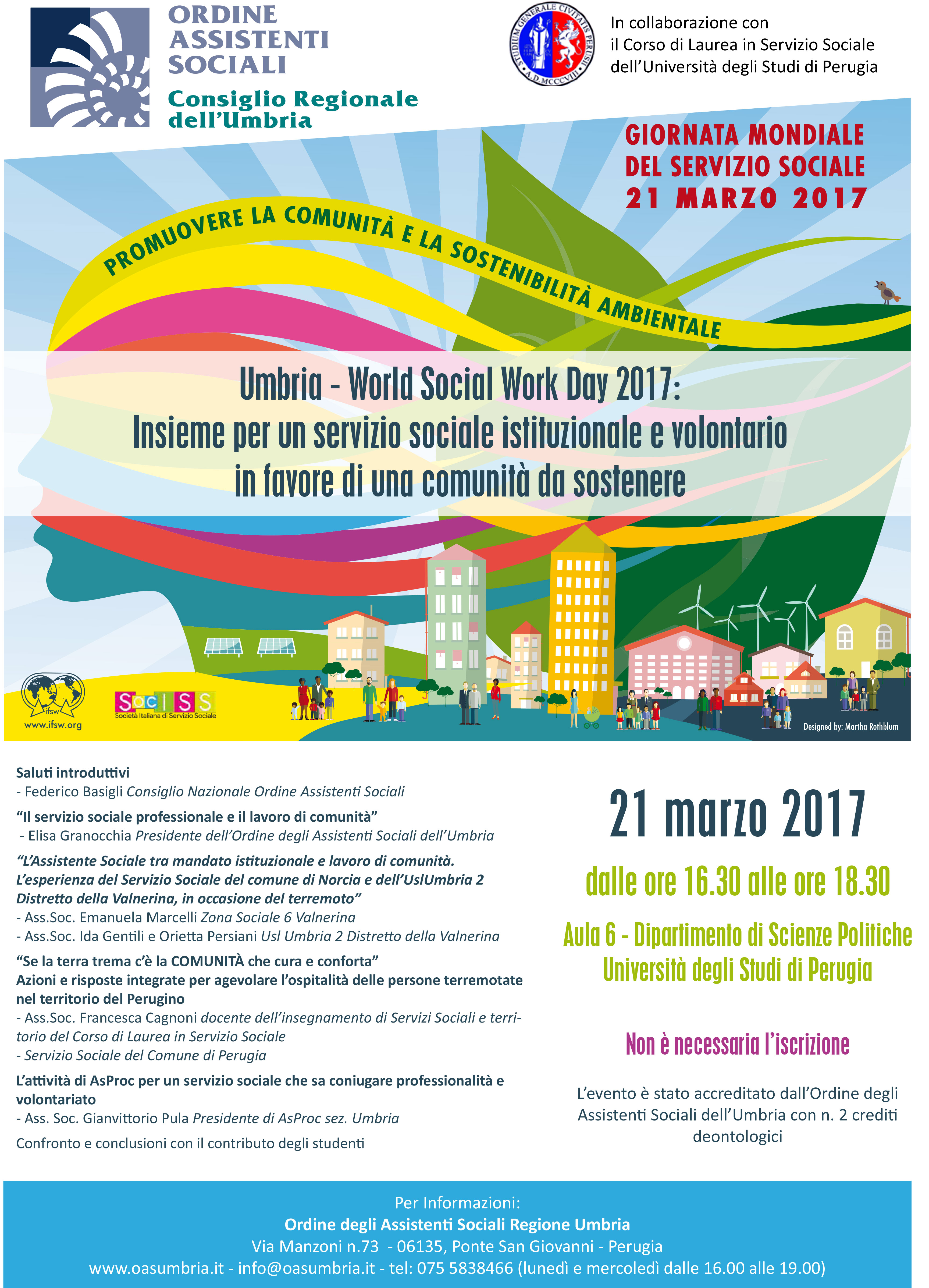 Giornata Mondiale del Servizio Sociale, il 21 e il 22 marzo