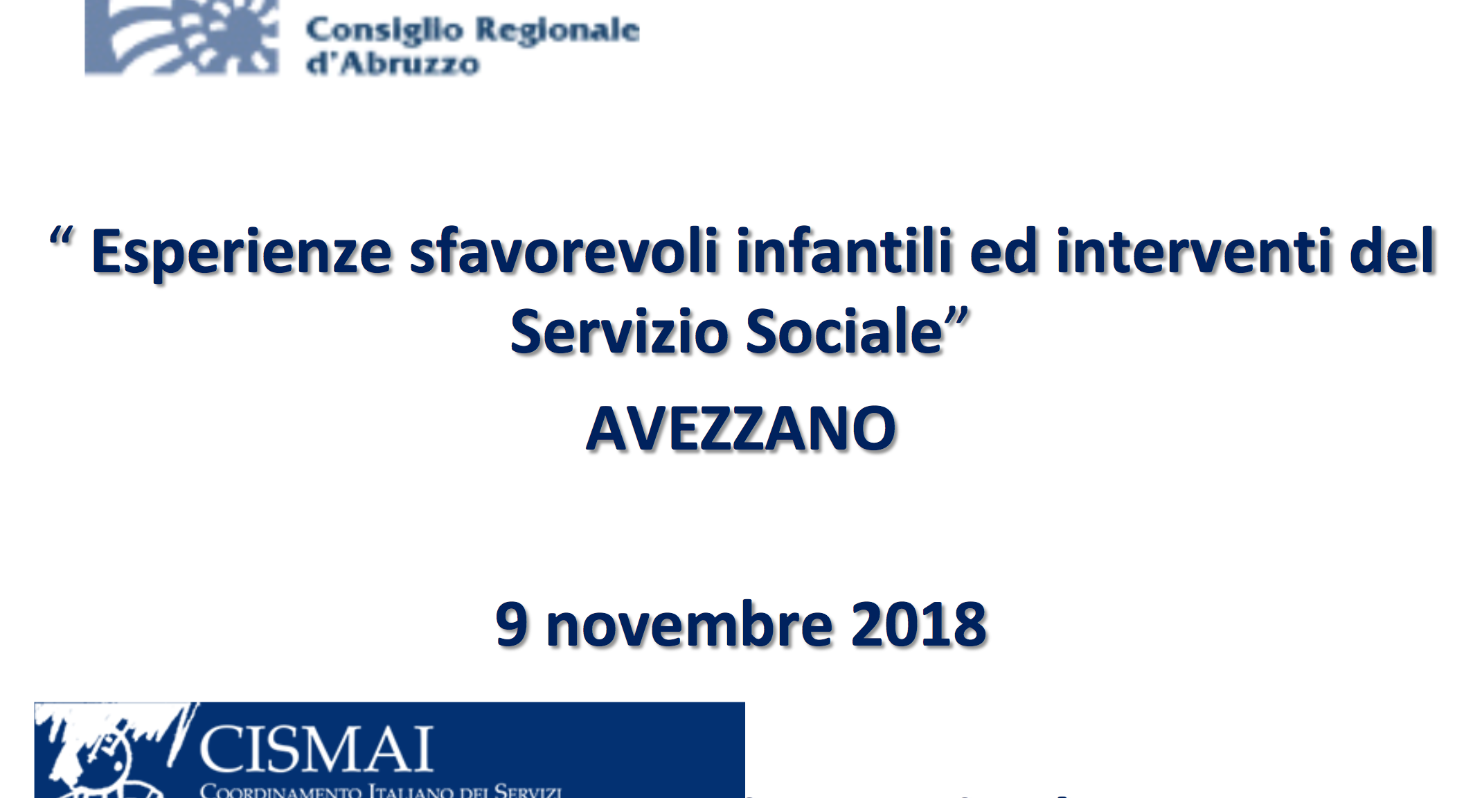 Esperienze sfavorevoli infantili ed interventi del Servizio Sociale i materiali della giornata di studio