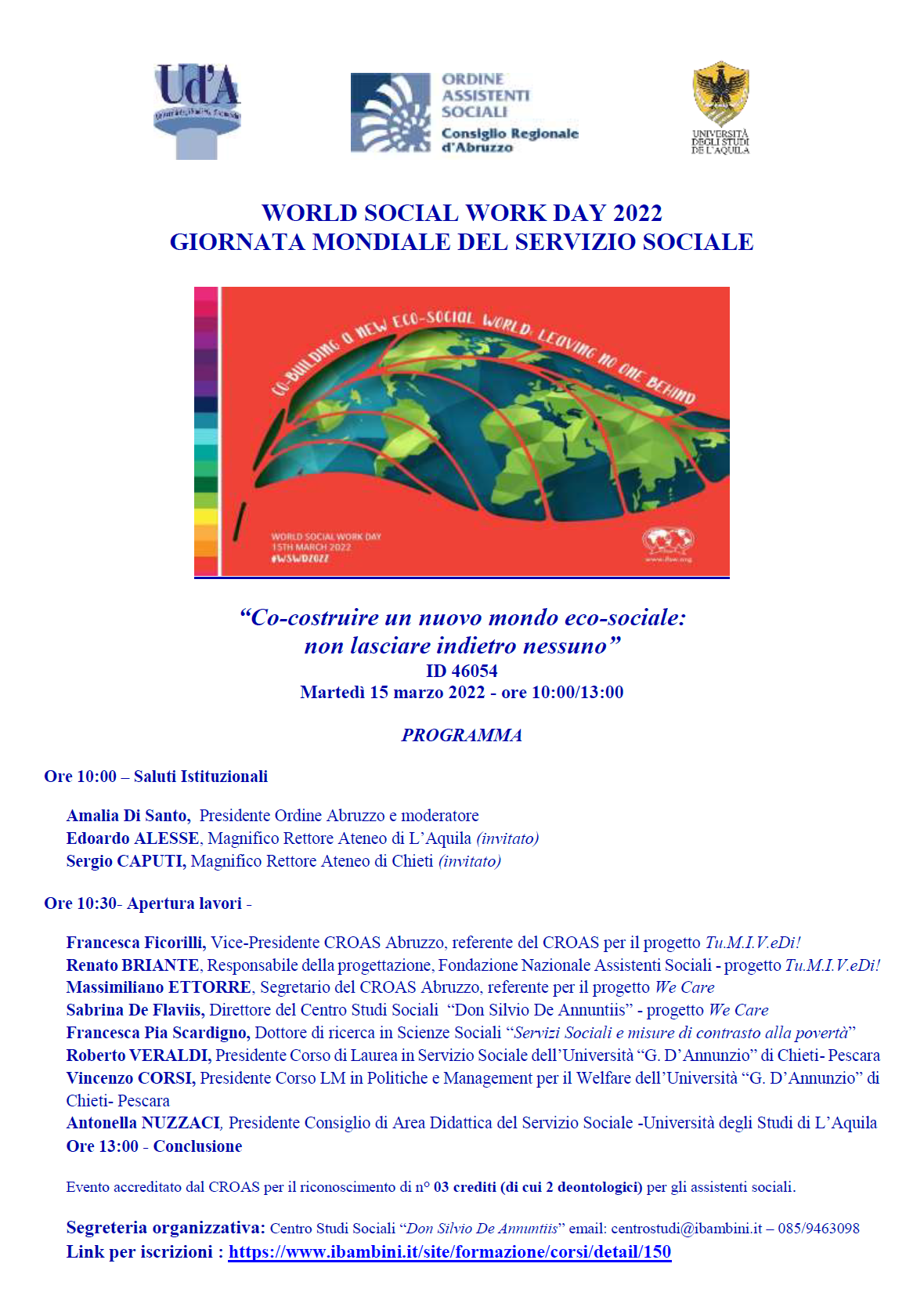 Giornata Mondiale del Servizio Sociale 2022